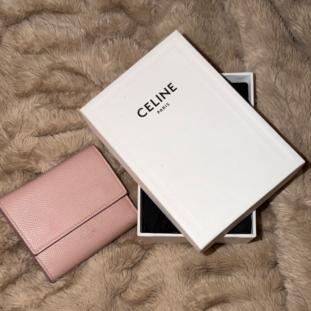 Celine Blush Leather Wallet with Box